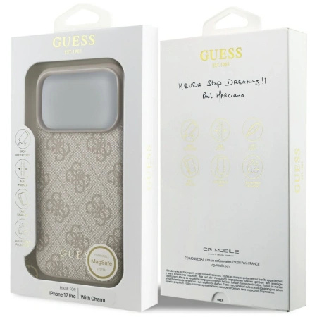 GUESS ETUI 4G CHARMS COLLECTION MAGSAFE DO IPHONE 17 PRO Z LUKSUSOWYM