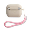 Guess GUACAPLSVSGP AirPods Pro cover szaro różowy/grey pink Silicone Vintage