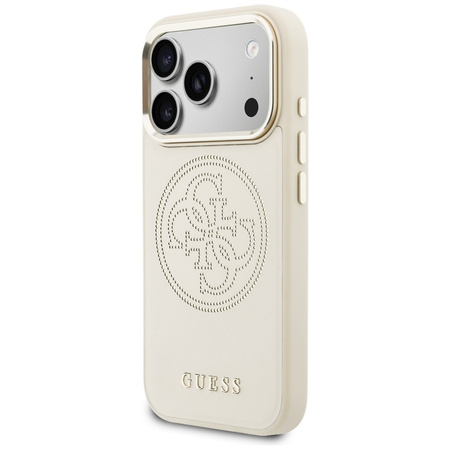 Etui Guess Perforated 4G MagSafe do      iPhone 17 Pro Max beżowy