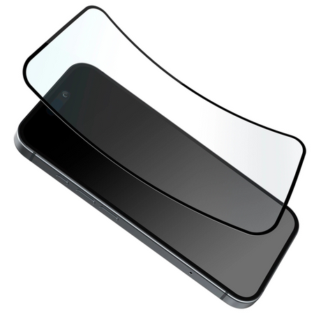 Szkło hybrydowe Puro Flexible Glass D3O z czarną ramką do iPhone 16 / iPhone 15 / iPhone 15 Pro