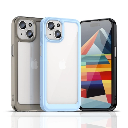 HURTEL ETUI OUTER SPACE DO IPHONE 15 PRZEZROCZYSTE ELASTYCZNA RAMKA OCHRONA