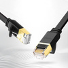Ugreen płaski kabel przewód internetowy sieciowy Ethernet patchcord RJ45 Cat 7 STP LAN 10 Gbps 3 m czarny (NW106 11262)