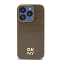 DKNY ETUI HARDCASE DO IPHONE 15 PLUS 14 PLUS 6.7 LEATHER PATTERN DO MAGSAFE