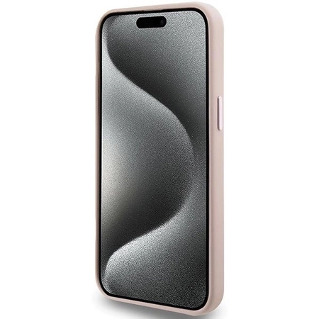 Etui Karl Lagerfeld Silicone Choupette Metal Pin na iPhone 15 Pro Max - różowe