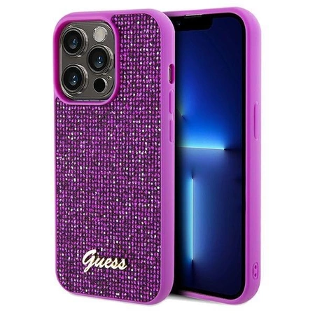 Etui Guess Disco Metal Script na iPhone 14 Pro - fuksjowe