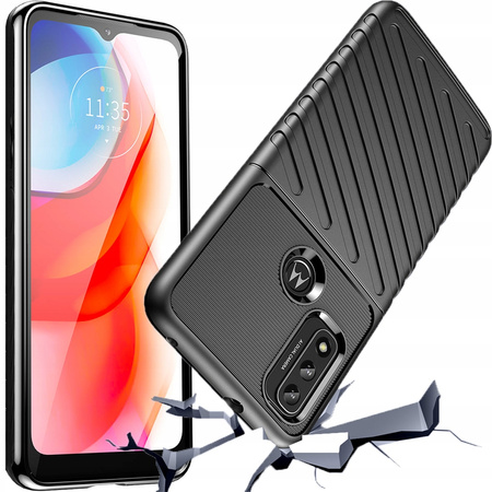 Thunder Case elastyczne pancerne etui pokrowiec Motorola Moto G Play 2022 czarny