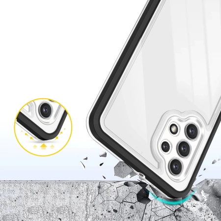 HURTEL ETUI DO SAMSUNG GALAXY A72 4G POKROWIEC CLEAR 3IN1 Z RAMKĄ Z ŻELEM