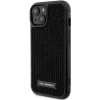 Etui Karl Lagerfeld Rhinestone Logo Metal Plate do iPhone 15 - czarne