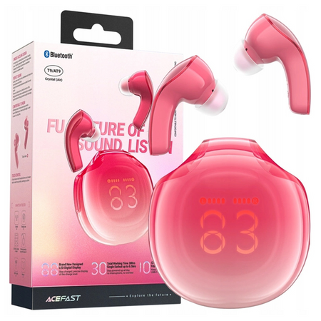 Słuchawki bezprzewodowe Acefast T9 Bluetooth 5.3 douszne - czerwone