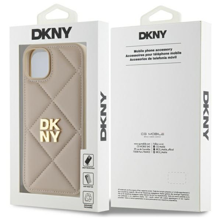 DKNY POKROWIEC DO IPHONE 15 PLUS 6.7 QUILTED STACK LOGO Z LOGO WERSJA BLACK