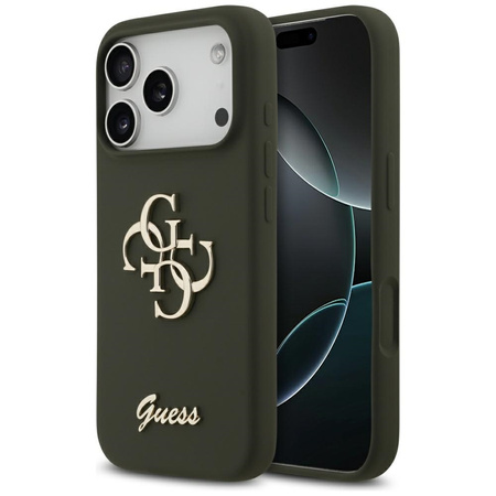 Etui Guess Silicone Big 4G Script do     iPhone 17 Pro Max khaki