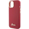 Etui Guess Silicone Script Metal Logo & Frame na iPhone 15 - czerwone