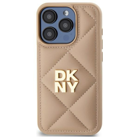 DKNY ETUI DO IPHONE 15 PRO 6.1 QUILTED STACK LOGO CASE ZAMKNIĘCIE POKROWIEC