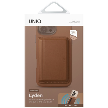 UNIQ PORTFEL MAGNETYCZNY LYDEN DS DO TELEFONU STOJAK KARMELOWY NA TELEFON