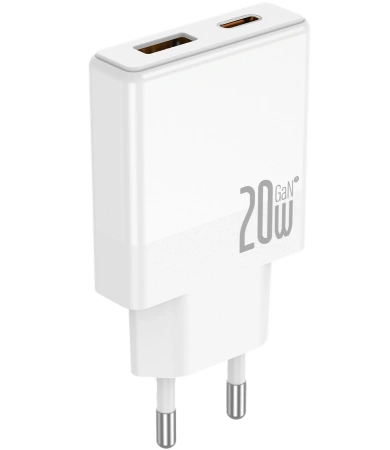 JELLICO ładowarka sieciowa EU57 PD 20W 1xUSB-C + 1xUSB QC3.0 + kabel USB-C - Lightning Biały