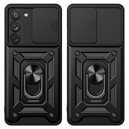 Hybrid Armor Camshield etui do Samsung Galaxy S23 pancerny pokrowiec z osłoną na aparat niebieskie