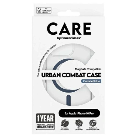 Etui CARE by PanzerGlass Flagship Case z MagSafe na iPhone 16 Pro - niebieskie