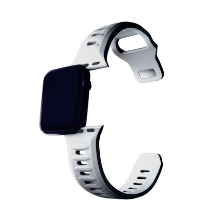 42/44/45/46/49 mm White (big) - 3mk Silicone Watch Strap for Apple