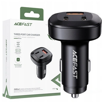 Acefast ładowarka samochodowa 66W 2x USB Typ C / USB, PPS, Power Delivery, Quick Charge 4.0, AFC, FCP, SCP czarny (B3 black)