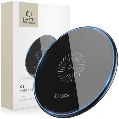 TECH-PROTECT ŁADOWARKA BEZPRZEWODOWA QI 15W DO SMARTFONÓW SZYBKIE ŁADOWANIE