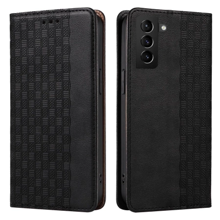 Magnet Strap Case etui do Samsung Galaxy S22+ (S22 Plus) pokrowiec portfel + mini smycz zawieszka czarny