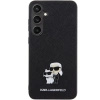 Etui Karl Lagerfeld Saffiano Karl&Choupette Metal Pin na Samsung Galaxy S24+ - czarne