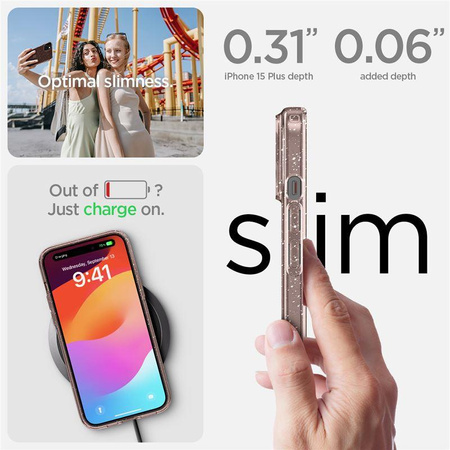SPIGEN LIQUID CRYSTAL IPHONE 15 PLUS GLITTER CRYSTAL ROSE