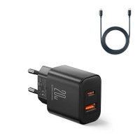 Ładowarka EU Joyroom JR-TCF05 20W USB-A USB-C + kabel USB-C - czarna