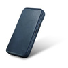iCarer CE Oil Wax Premium Leather Folio Case skórzane etui iPhone 14 Plus z klapką magnetyczne MagSafe niebieski (AKI14220707-BU)