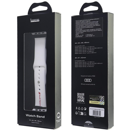 AUDI PASEK DO APPLE WATCH 44 45 46 49MM Z LOGO RED Z SILIKONOWYM MATERIAŁEM