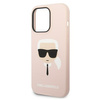 Karl Lagerfeld KLHMP14LSLKHLP iPhone 14 Pro 6,1" hardcase jasnoróżowy/light pink Silicone Karl`s Head Magsafe
