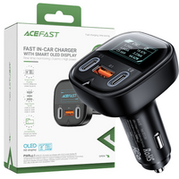 Acefast ładowarka samochodowa 101W 2x USB Typ C / USB, PPS, Power Delivery, Quick Charge 4.0, AFC, FCP czarny (B5)