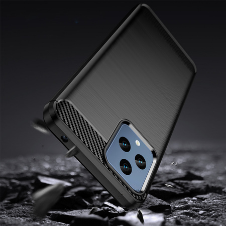 Carbon Case etui do T-Mobile Revvl 6 5G elastyczny silikonowy karbonowy pokrowiec czarne