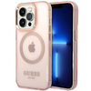 Etui Guess GUHMP14XHTCMP na iPhone 14 Pro Max - różowe Gold Outline Translucent MagSafe