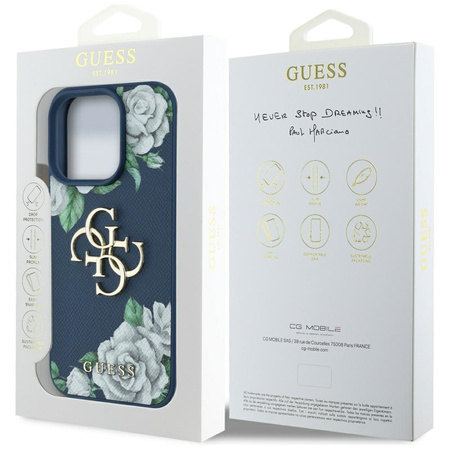 GUESS ETUI DO IPHONE 16 PRO MAX Z LOGO GRINDED ROSES WYSOKIEJ JAKOŚCI