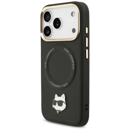 Etui Karl Lagerfeld Big Strap Choupette  Metal Logo MagSafe do iPhone 17 Pro Max czarny