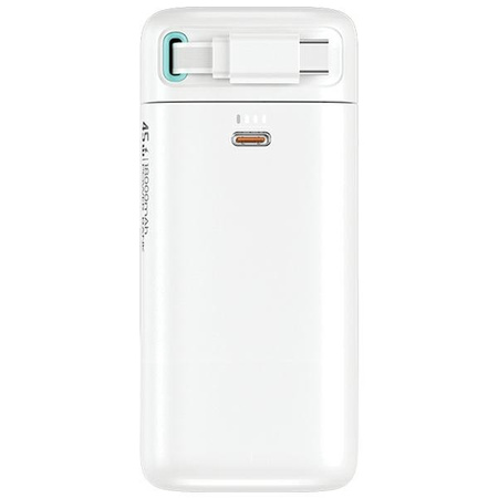 USAMS Powerbank ze zwijanym kablem USB-CRetractable 18000 mAh PD45W Fast Charge XMF Series biały/white 20KCD21602 (US-CD216)