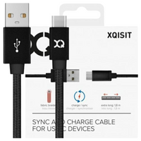 XQISIT KABEL COTTON USB C 3.0 DO TELEFONÓW TABLETÓW 1.8M SZYBKIE ŁADOWANIE