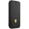 Etui Ferrari FEFLBKP13LRGOK na iPhone 13 Pro - czarne book Leather Curved Line