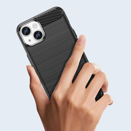 HURTEL ELASTYCZNE ETUI DO IPHONE 14 PLUS CARBON CASE POKROWIEC NA PLECKI