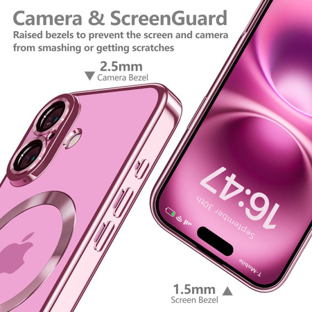 TECH-PROTECT ETUI MAGFLEX DO MAGSAFE IPHONE 16 POKROWIEC ODPORNY SHINY ROSE