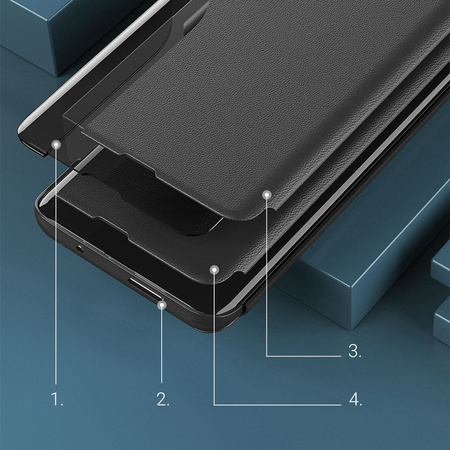 Eco Leather View Case elegancki futerał etui z klapką i funkcją podstawki Samsung Galaxy A22 5G czarny