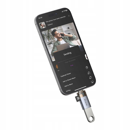 MCDODO ADAPTER PRZEJŚCIÓWKA USB-A DO USB-C CZYTNIK KART TF 512GB OTG LED