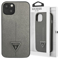 GUESS CASE HARDCASE DO IPHONE 13 14 15 6.1 SAFFIANO Z LOGO TRIANGLE KIESZEŃ