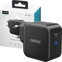 Choetech szybka ładowarka sieciowa GaN USB Typ C 61W 3A Power Delivery czarny (Q6006)