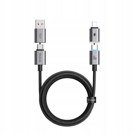 MCDODO KABEL USB-C USB 4W1 SZYBKIE ŁADOWANIE DO IPHONE 14 MACBOOK 60W 1M
