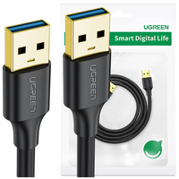Ugreen kabel przewód USB-A - USB-A USB3.0 5Gb/s 0.5m czarny (US128)