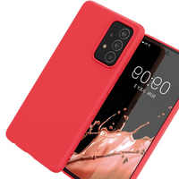 Silicone Case elastyczne silikonowe etui pokrowiec Samsung Galaxy A22 4G czerwony