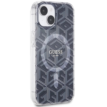 Etui Guess IML GCube MagSafe na iPhone 15 Plus / 14 Plus - czarne