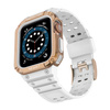Protect Strap Band opaska z etui do Apple Watch 7 / 6 / 5 / 4 / 3 / 2 / SE (41 / 40 / 38mm) obudowa pancerny pokrowiec na zegarek biały